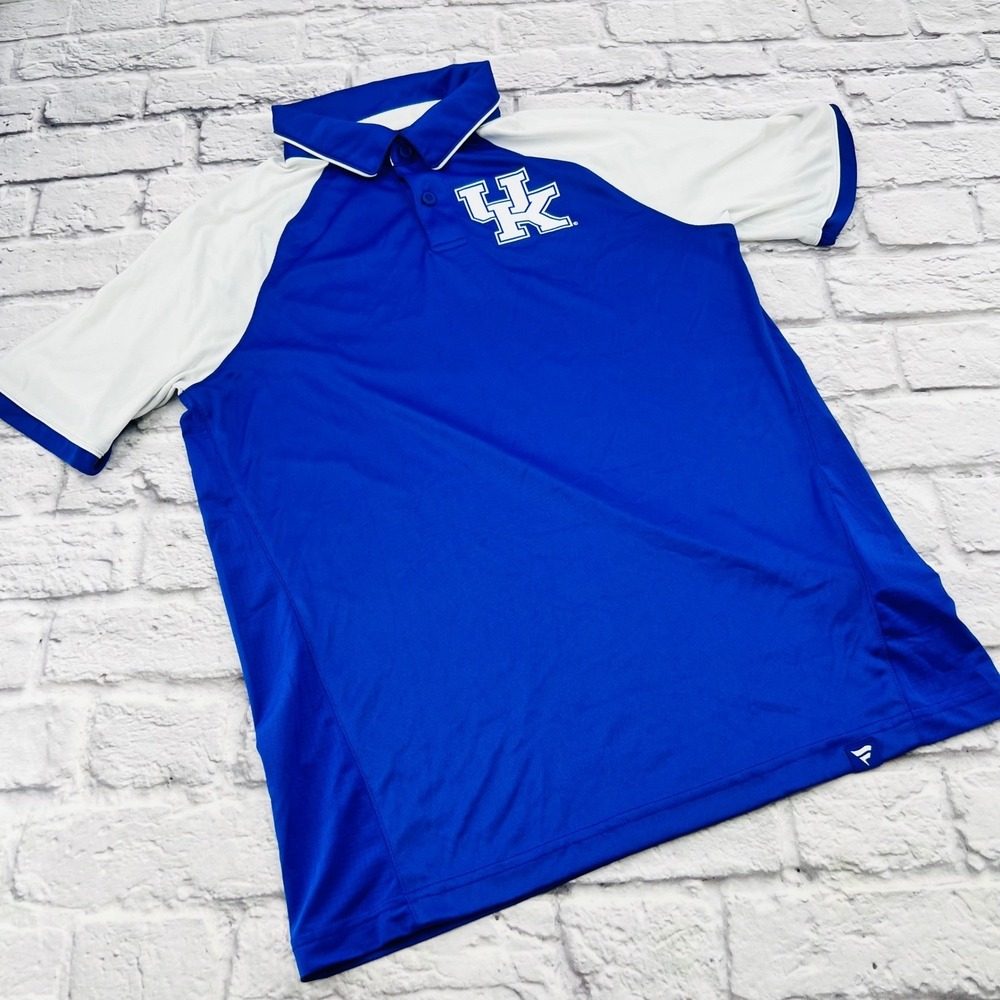 Fanatics Kentucky Wildcats Polo Shirt Mens Size M Blue White UK College